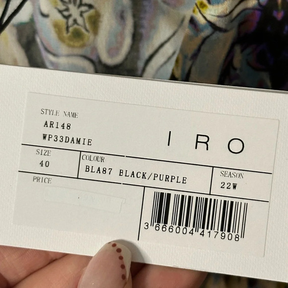 IRO Black and Purple Damie Dress Size 40 - Picture 8 of 9